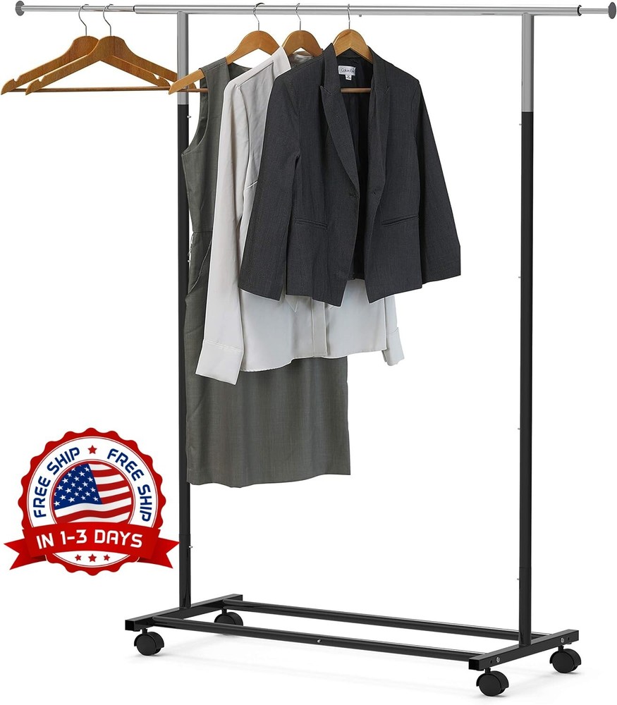 Perchero De Ropa Con Ruedas Ajustable Percha Independiente Para Prendas NUEVO US