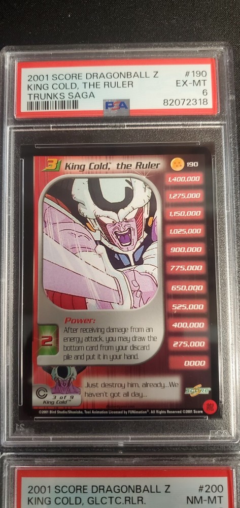 King Cold Complete Limited Starter Set Trunks Saga PSA 8 Dbz Ccg Score