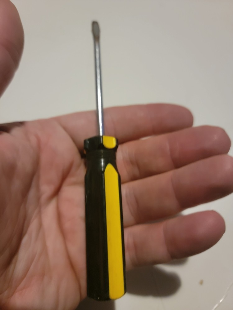 Flat Head Screw Driver Black Yellow Handle