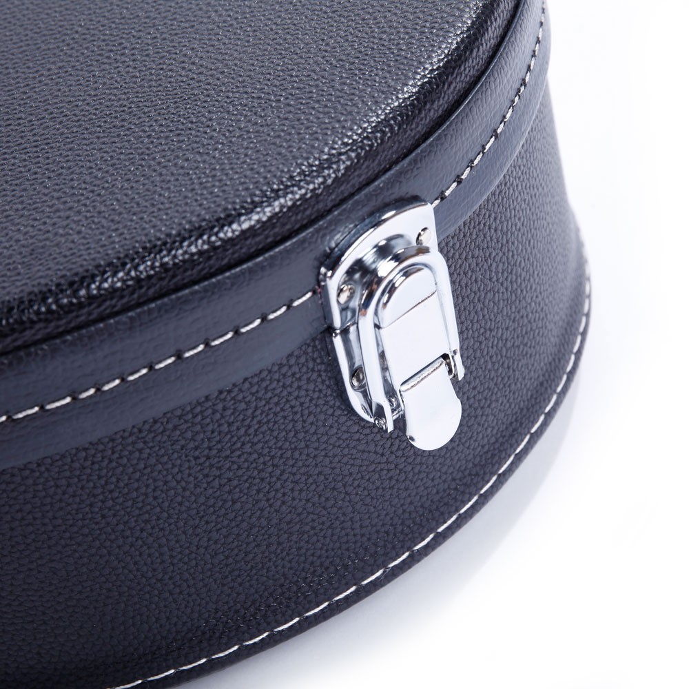 Hardshell A-Style Mandolin Case Black Microgroove Leather Plush Lined