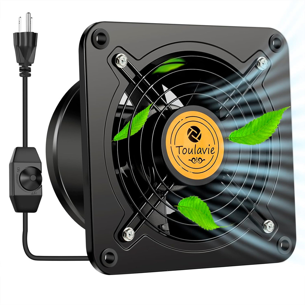 6 Inch Exhaust Fan, 308 CFM Vent Fan Wall Mounted with Variable Speed Controller