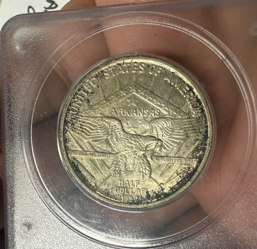 1937 ARKANSAS SILVER COMMEMORATIVE HALF DOLLAR PCGS MS64 *OGH*