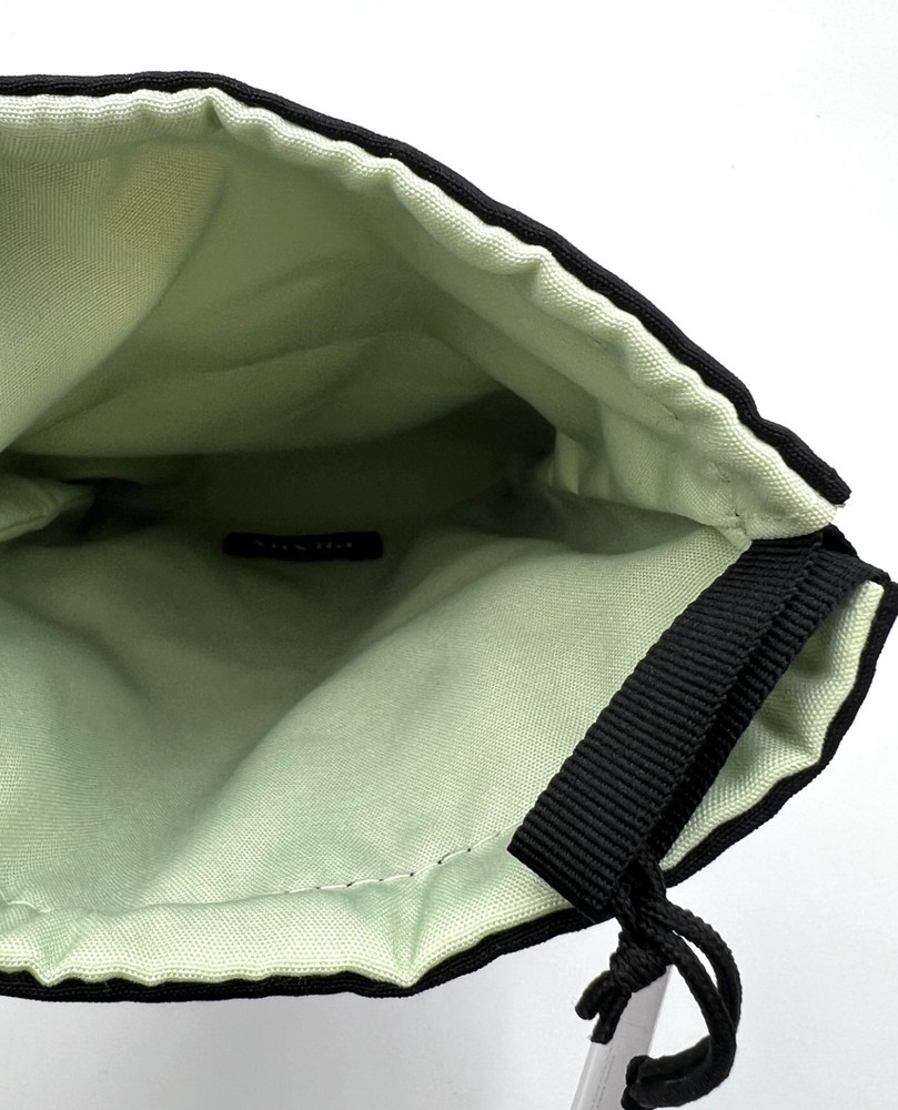Prada Beauty Reversible Drawstring Makeup Bag Pouch ~ Light Green / Black