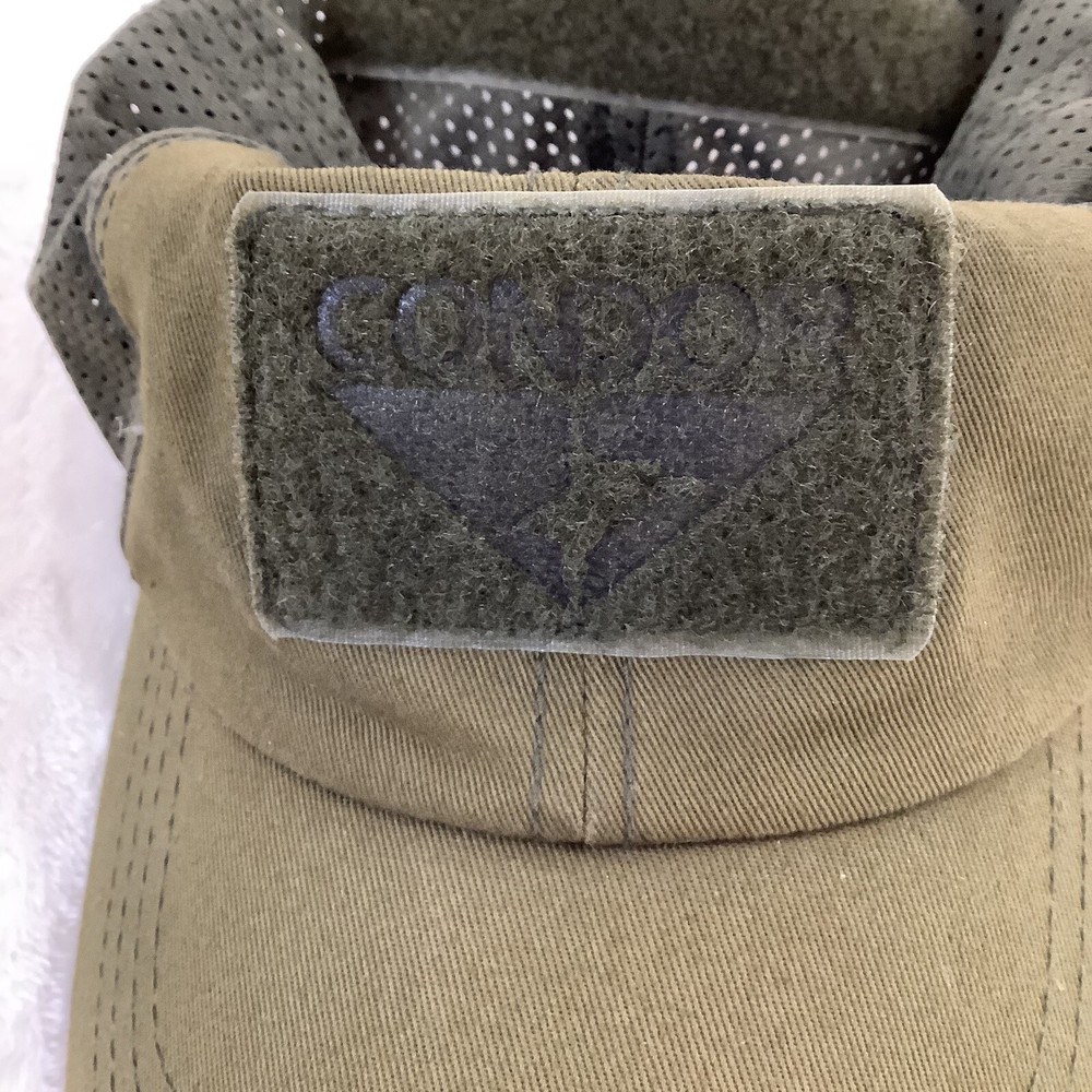 CONDOR TACTICAL MESH ADJUSTABLE GREEN HAT HOOK & LOOP W/2 PATCHES