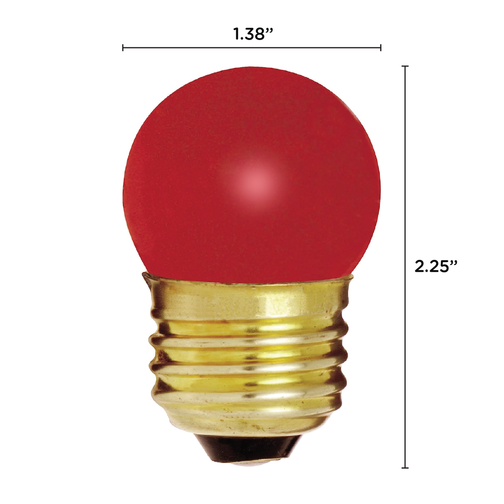 CERAMIC RED BULB Globe 120V Volt 7.5W Watt S11 Medium E26 Indicator Sign