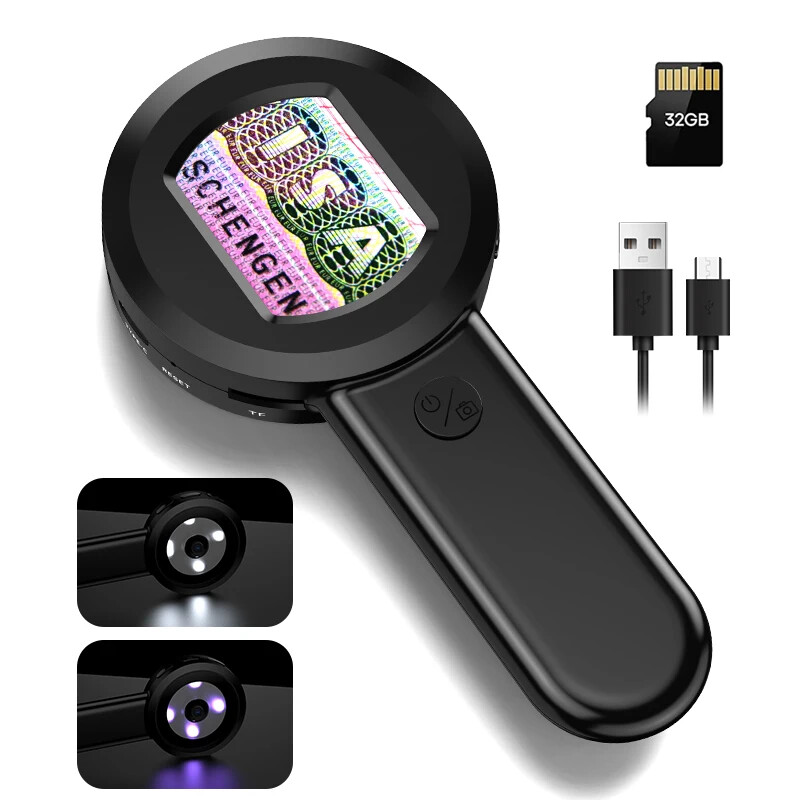 2‘’ Digital Microscope 100X Zoom Magnifying Glass with Light Coin Magnifier