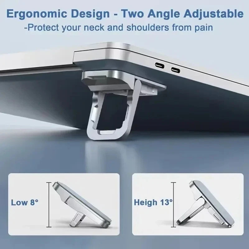 2PCS Mini Foldable Laptop Stand Portable Adjustable Notebook Riser Self-Adhesive