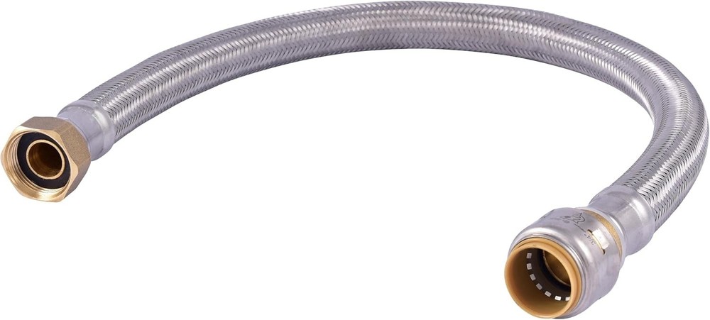 SharkBite Max 24 Inch Braided Flexible Water Heater Connector, 3/4 in Push-to-Co