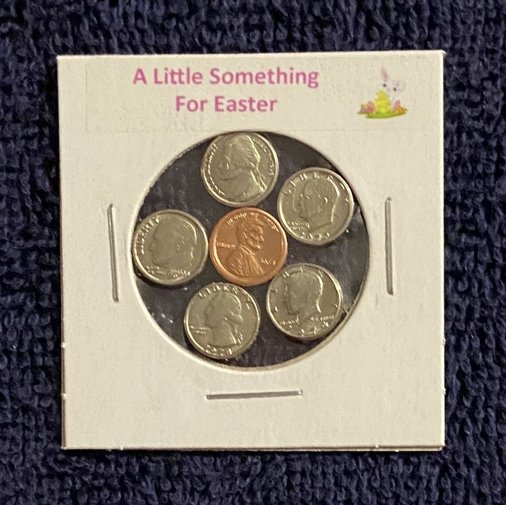 "A LITTLE SOMETHING FOR EASTER" - MINI MODERN U.S. COINS SET IN HOLDER