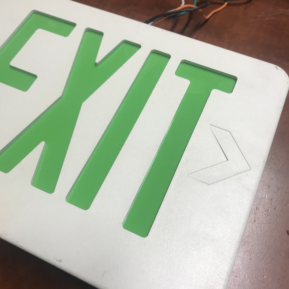 Exit Sign LIGHTING Doubled Sided Emergency Exit Sign Green Used Tested