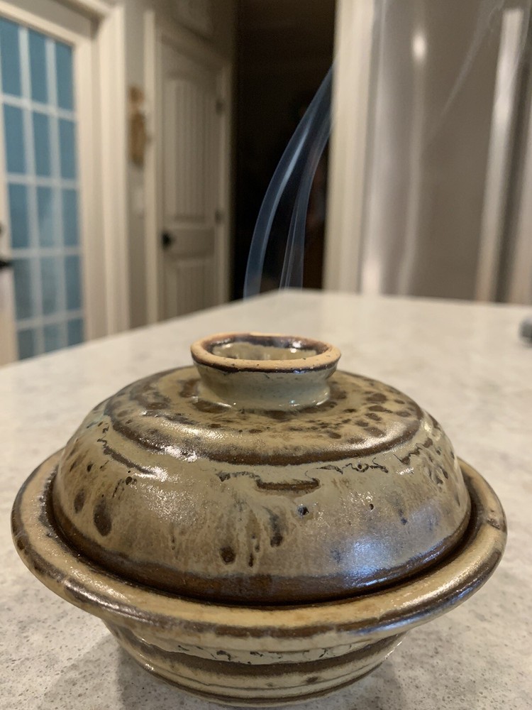 Studio Art Pottery Incense Burner With Lid Signed