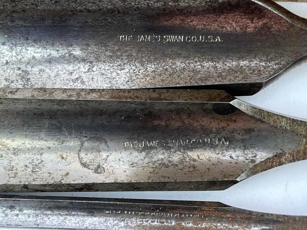 3 James Swan Socket Firmer Gouges with Handles 1 ", 7/8" & 1/4" Ready To Use