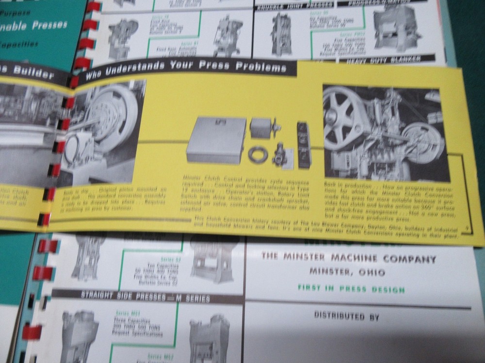 Minster Presses Machine Tool Catalogs - Booklets