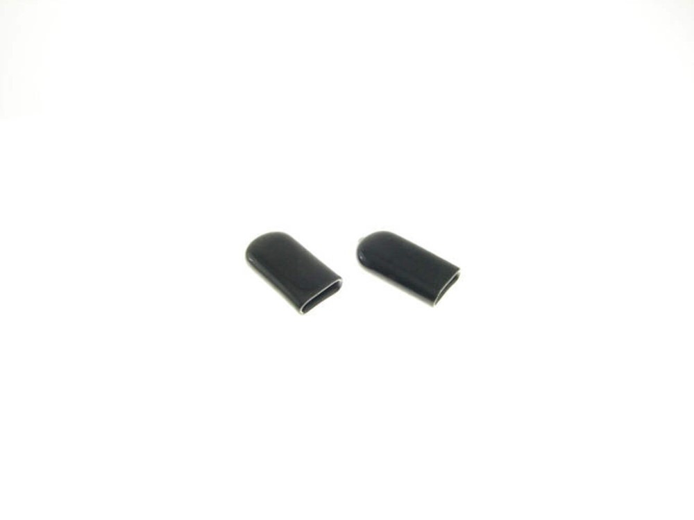 2 Pack Rectangular Black Vinyl Caps 1/8" x 1/2" x 1" Tall 003562