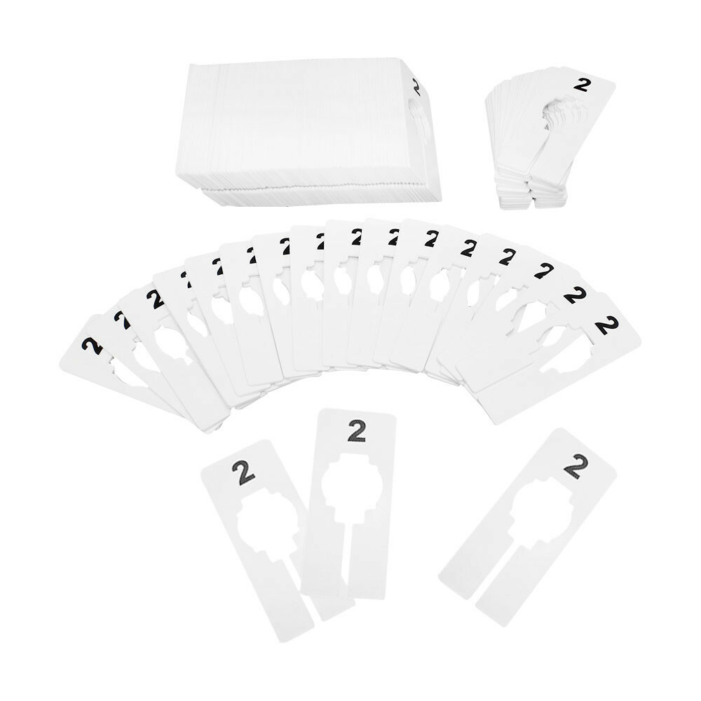 10 PC 2"x5" Clothing Rack Sizes 2 Dividers Hangers White Plastic Rectangular