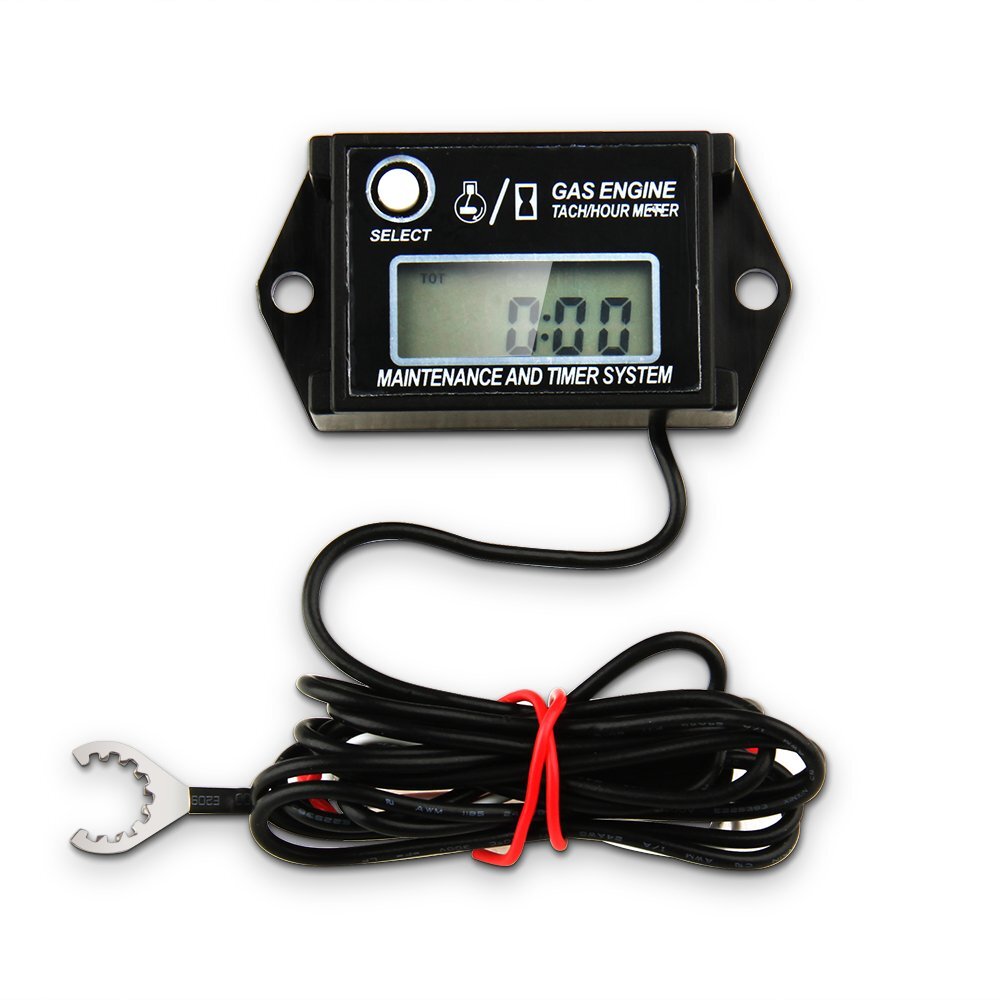 Waterproof Tachometer Tiny Tach/Hour Meter for 2 Stroke & 4 Stroke Small Engine