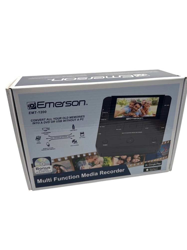 Emerson EMT-1200 Multi-Function Media Recorder DVD USB AV SD Card Input New