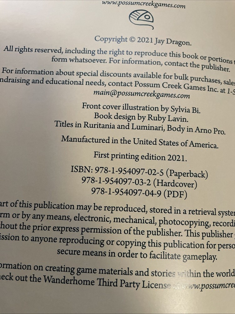 Wanderhome RPG Softcover First Print