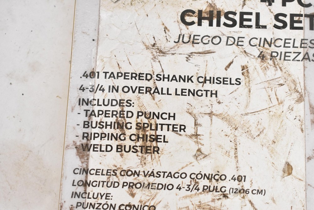 VAPER 4 PC Chisel Set Mixed Set Steel Handle Silver 4 Pieces 19355 Tools