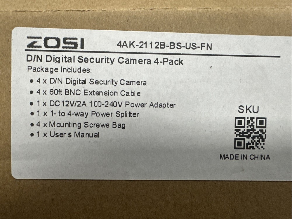 ZOSI 4AK-2112B-BS-US Digital Security Camera System 4-Pack