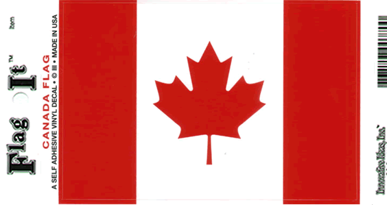 Canada Flag - Vinyl Decal Sticker 3.5'' x 5''