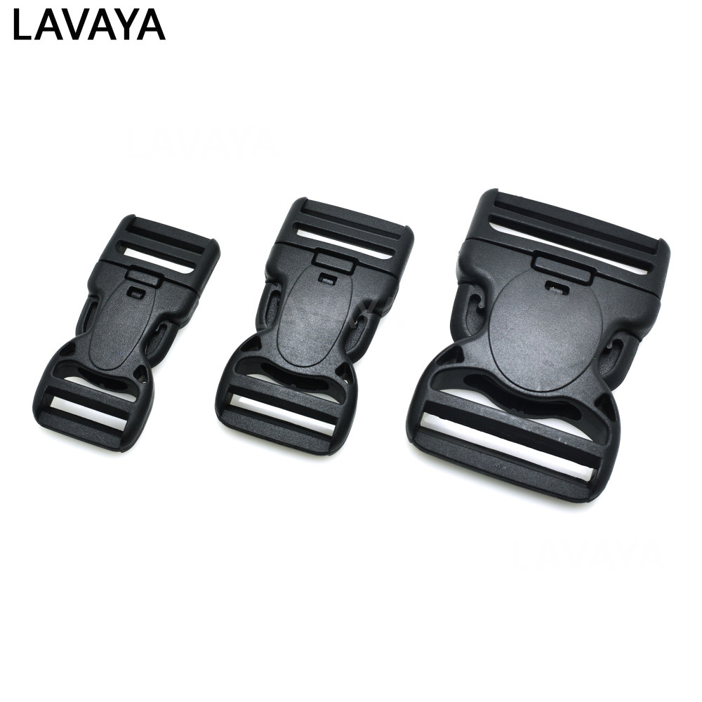 Plastic Dual Adjustable & Security Double Lock Buckle for Tactical Belts Black