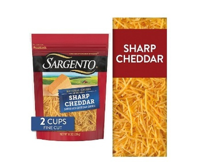 Sargento Sharp Shredded Cheddar Natural Cheese, 8 oz (2 Pack)