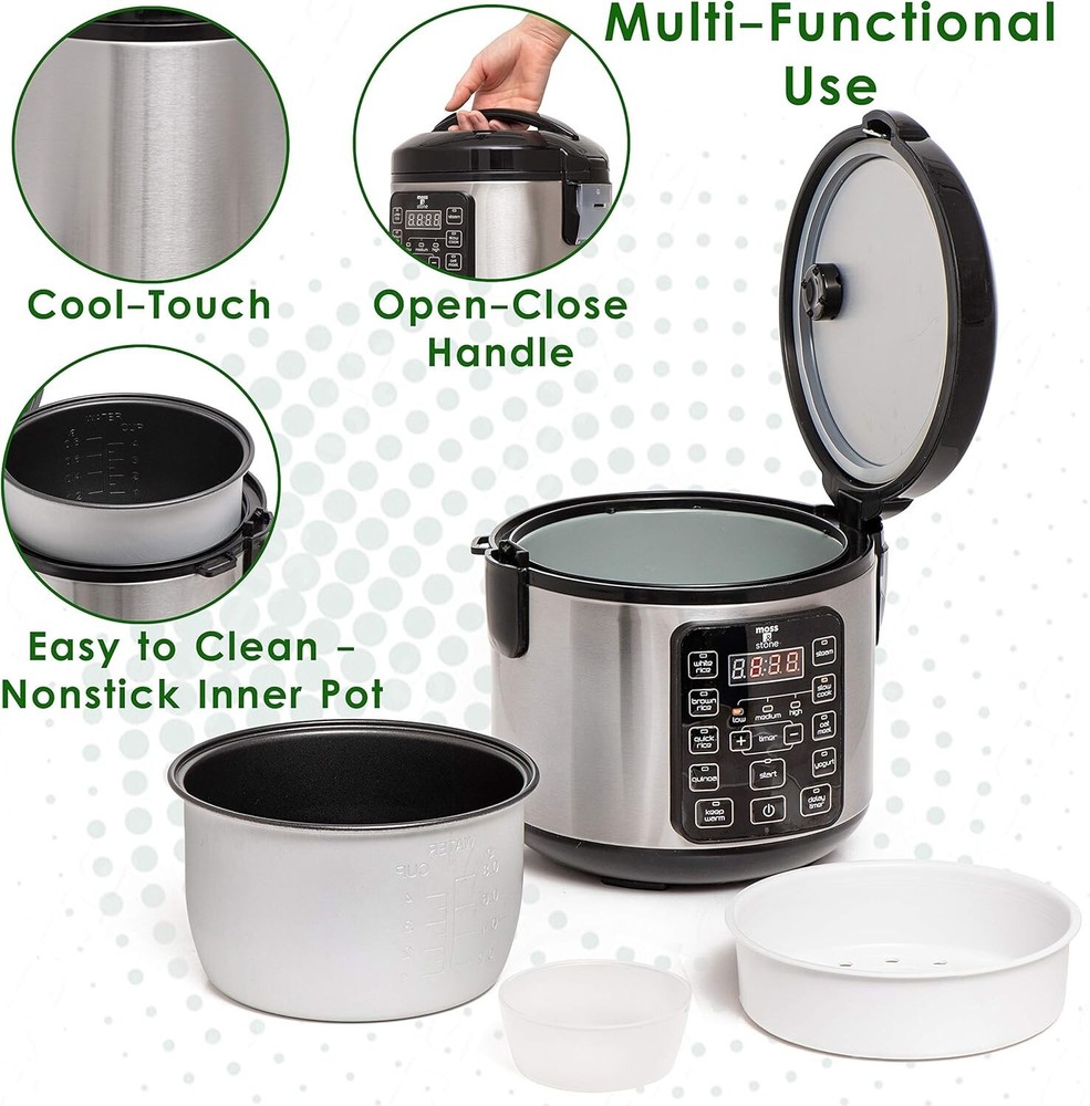 Multi-Functional Rice Cooker and Steamer, 3 Qt, Automatic Keep Warm Feature