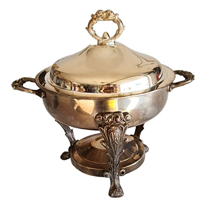 Vintage Leonard Silver Plate Chafing Dish Holds a Dish 9.5"