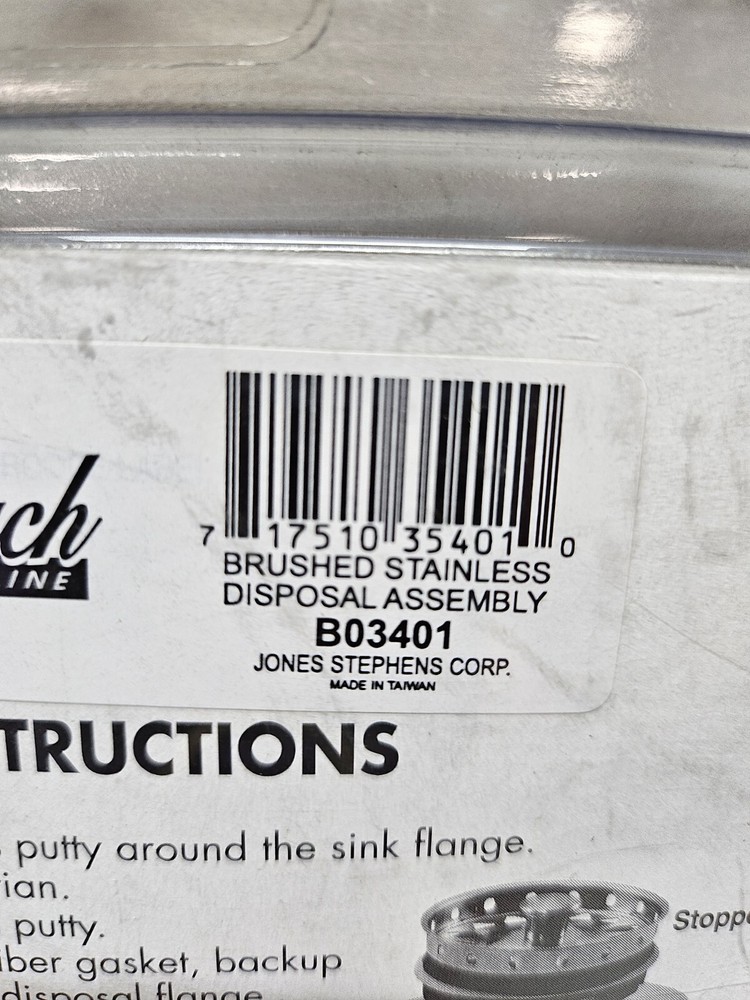 Final Touch B03401 Disposal Assembly Brushed Stainless