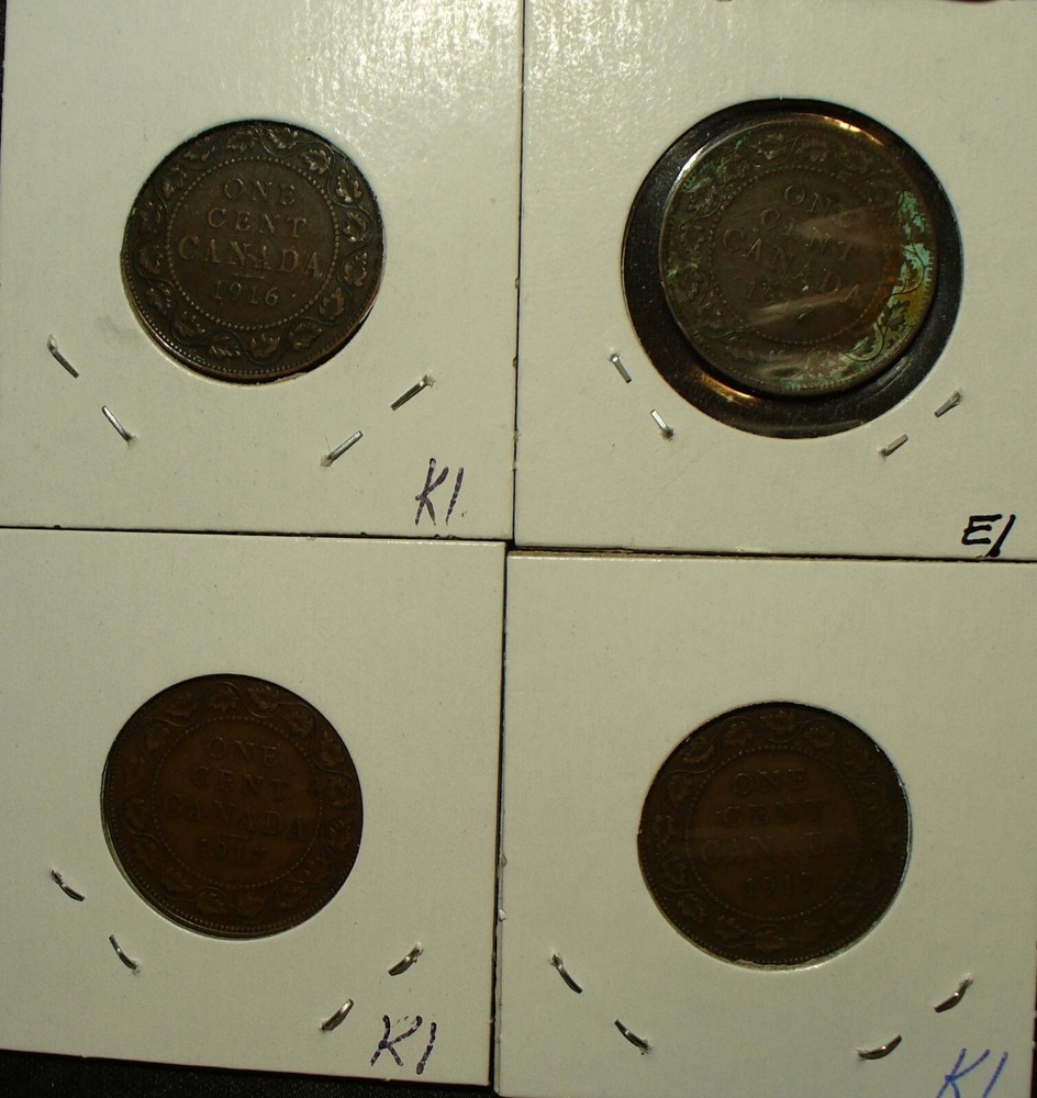 Five Canada Cent Coins