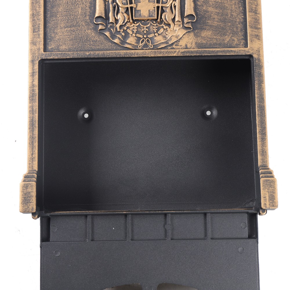 European Retro Wall-mounted Mailbox Security Vintage Mail Drop Box W/ Lock