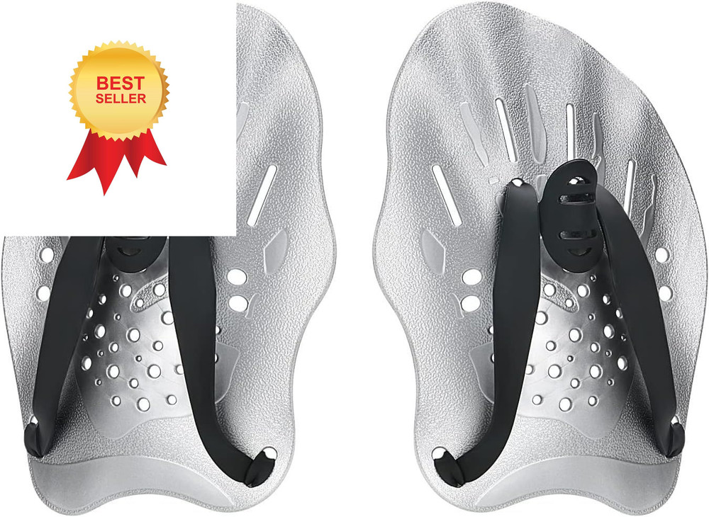 Contour Swim Paddles Hand, Training Hand with Medium, Grey