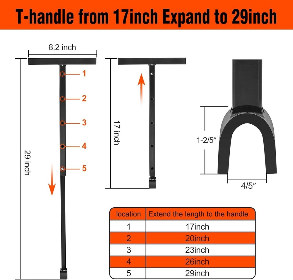 Multi-Functional Water Meter Shut Off Tool 29" T-Handle