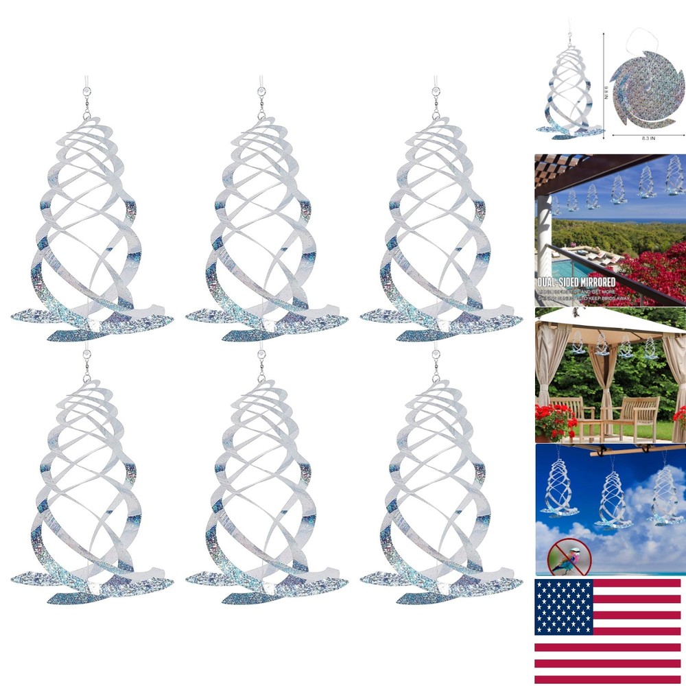 Reflective Mylar Bird Deterrent Spinners, 6 Pack - Protect Your Garden Elegantly