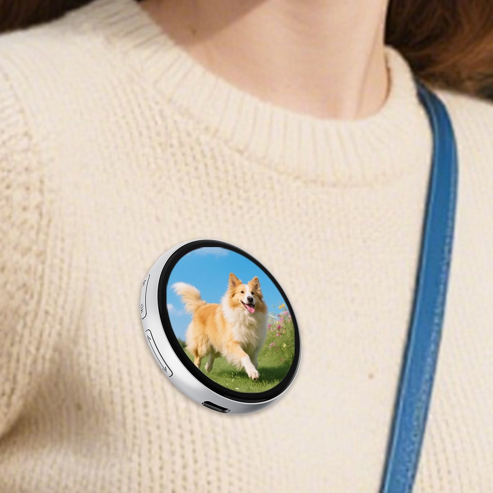 BT Connection Peripheral Badges 1.85-In IPS Dynamic Smart Display Screen Tag Pin