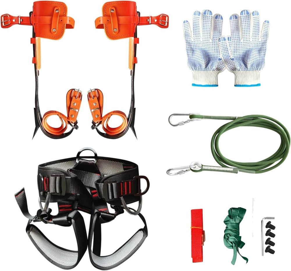 Tree Climbing Gear,Tree Climbing Spikes, Tree Climbing Gear with Adjustable Clim