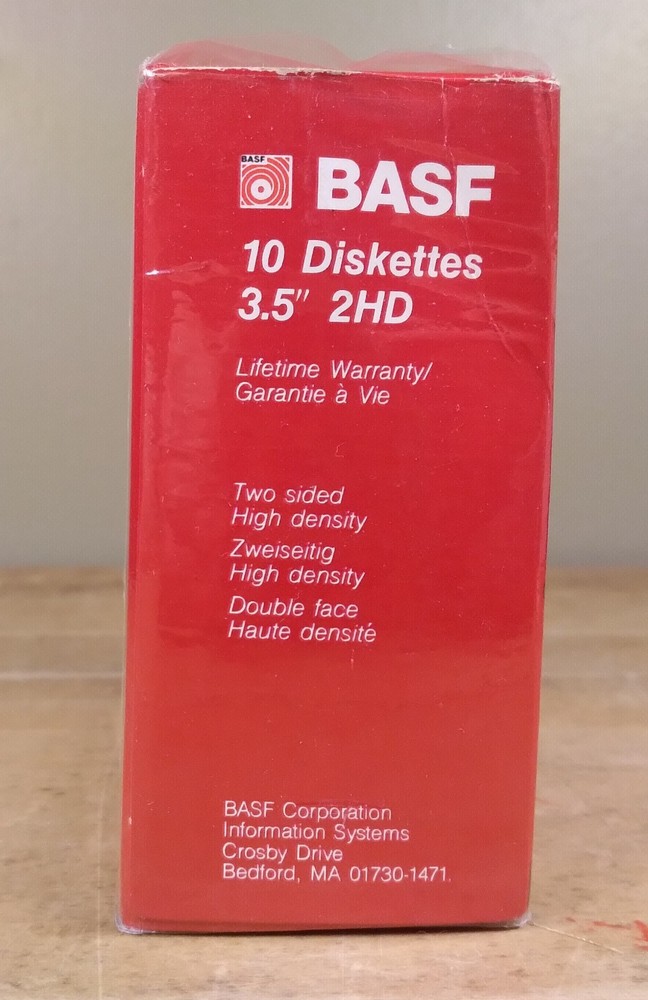 10 pack Diskettes 3.5" BASF 2HD DOS High Density Diskettes NEW