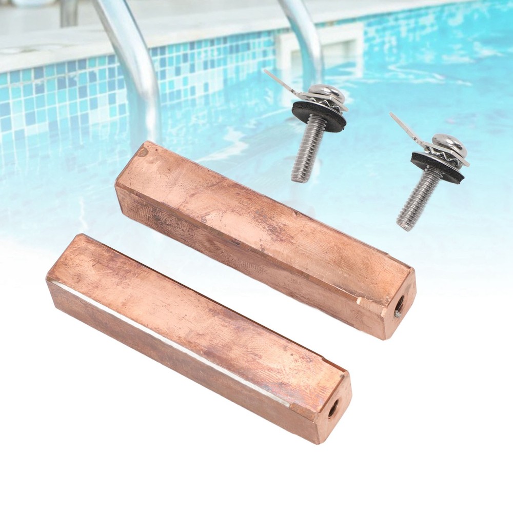 2 Sets Efficient Swimming Pool Copper Electrodes Replacement For