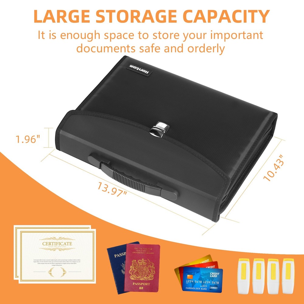Accordion File Organizer,24 Pockets Fireproof Expanding File Folder with Mult...