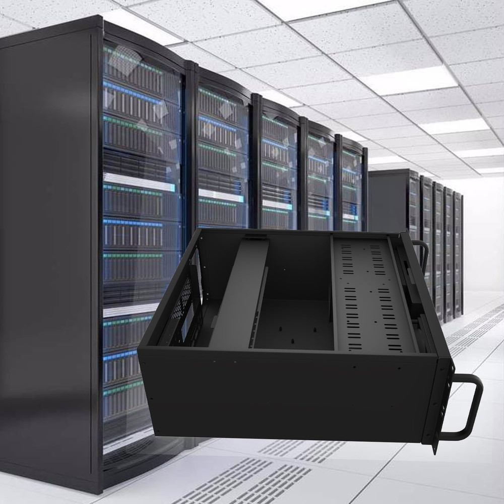 Lockable 4U Server Cabinet Case - Rackmount Chassis with 7 PCI Slots
