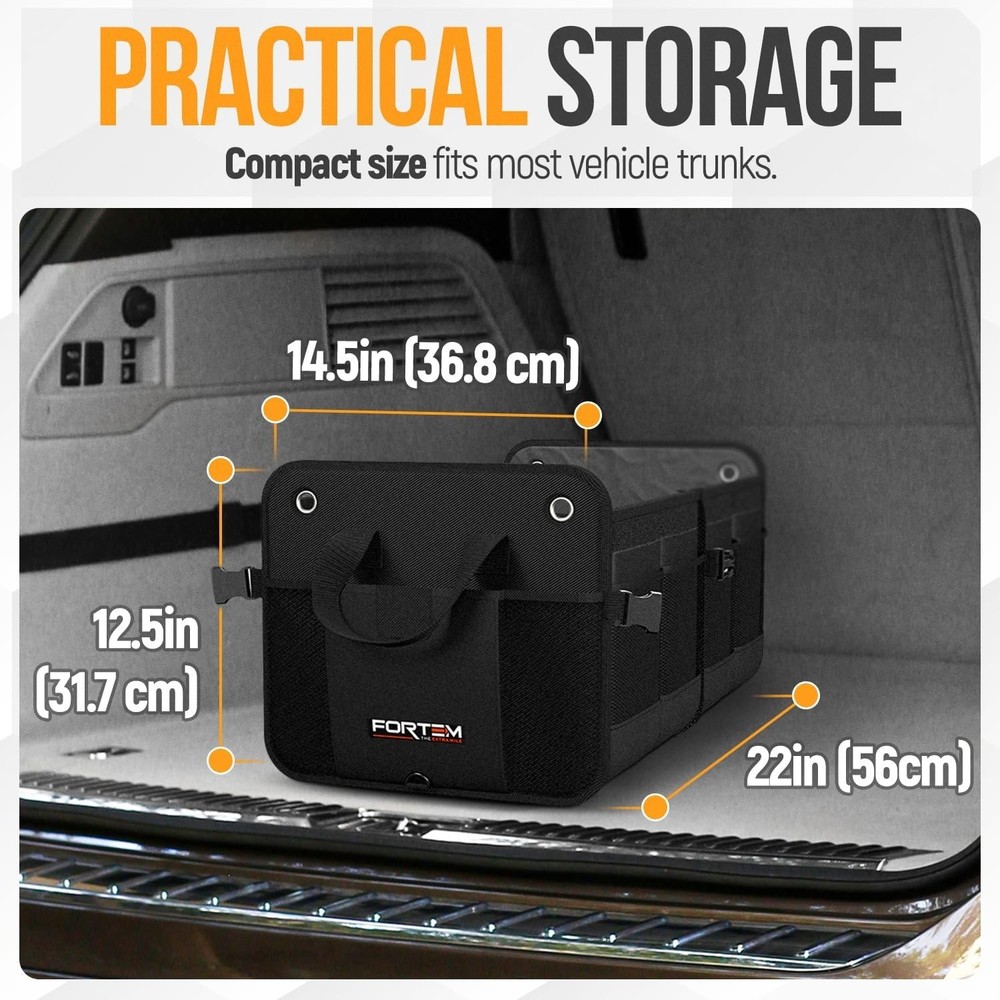 50L Trunk Organizer for SUVs - Multi-Compartment Car Storage Solution