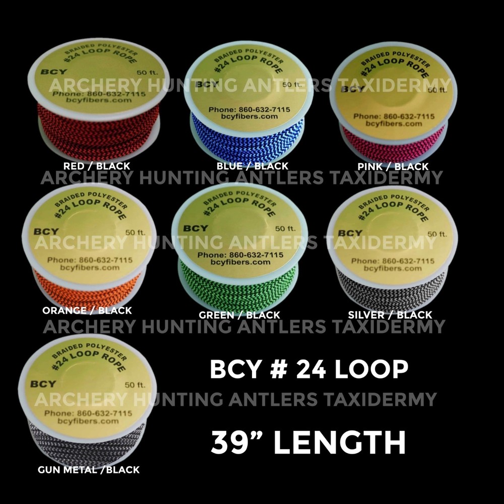 39" - 2-COLOR BCY #24 Archery Bowstring Bow String RELEASE D LOOP CORD MATERIAL