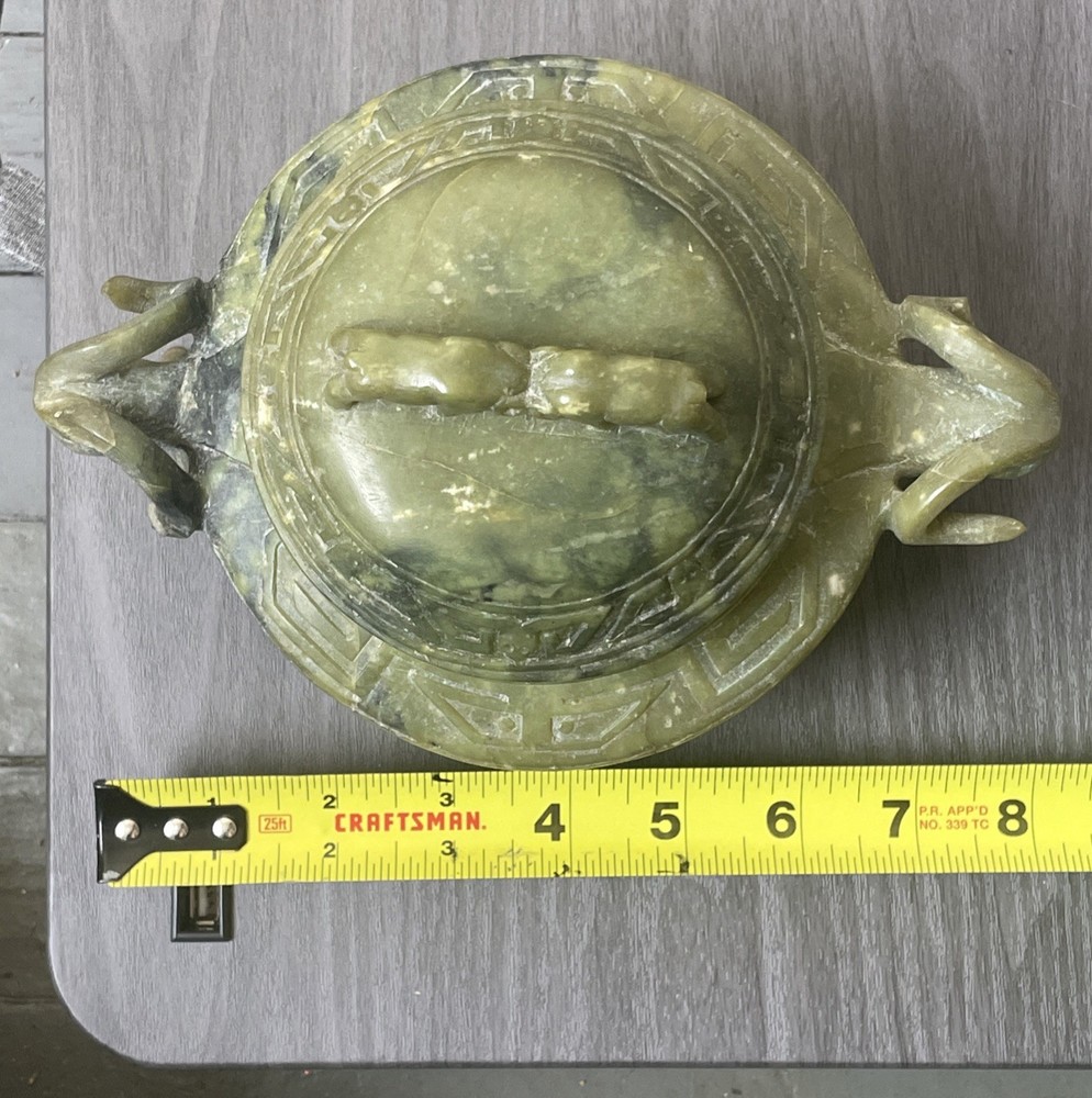 Chinese Carved Green Soapstone Ram Censer (Code 5DE2)