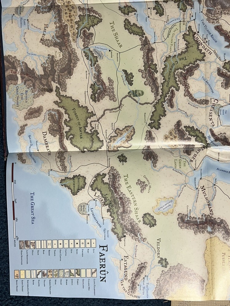 Forgotten Realms Campaign Sourcebook D&D 3.0 Complete With Faerun Map. NM-