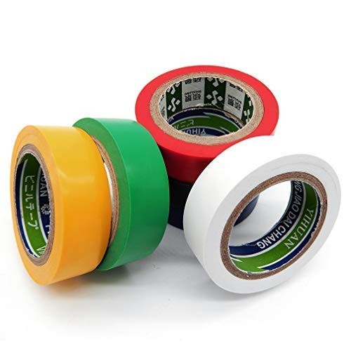 YTBUBOR 6 Pack Mixed Colour Electrical Insulation Tape 10M x 17MM, Multicolor