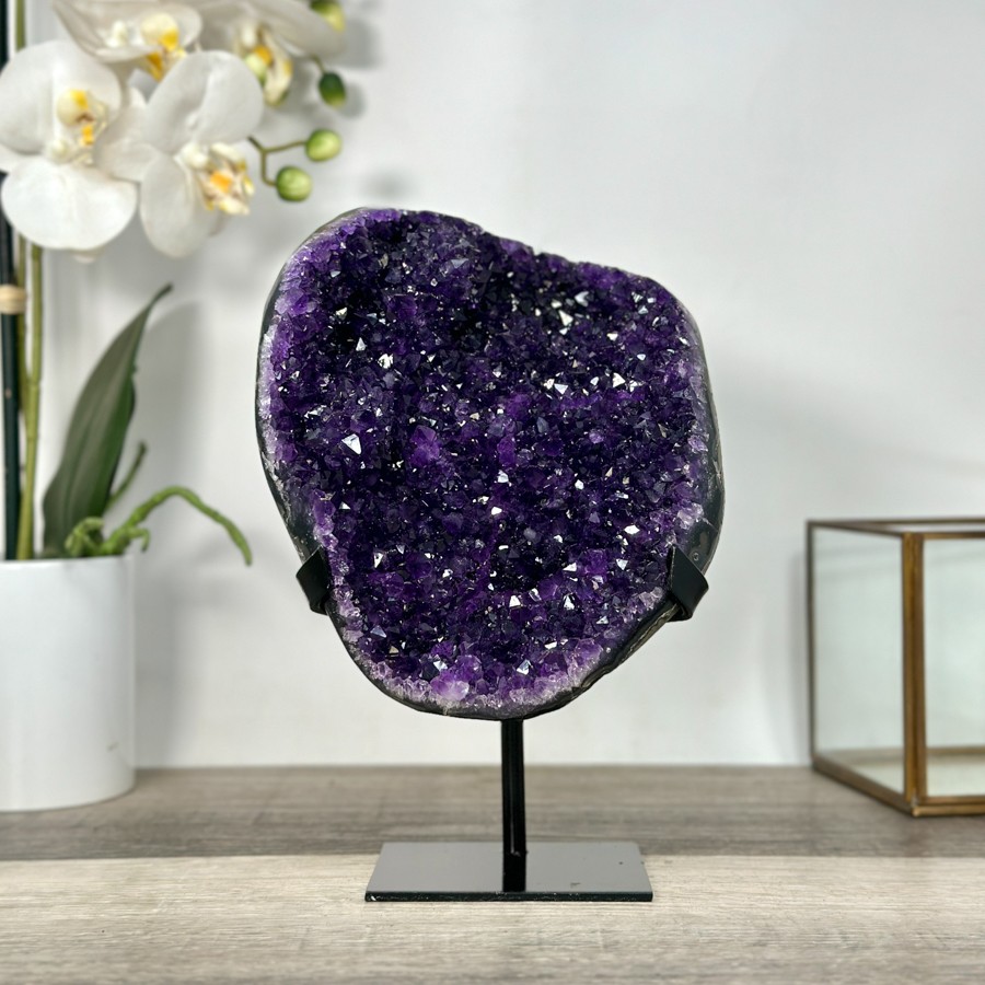 Amethyst Crystal Cluster with Deep Purple Points. MWS2693