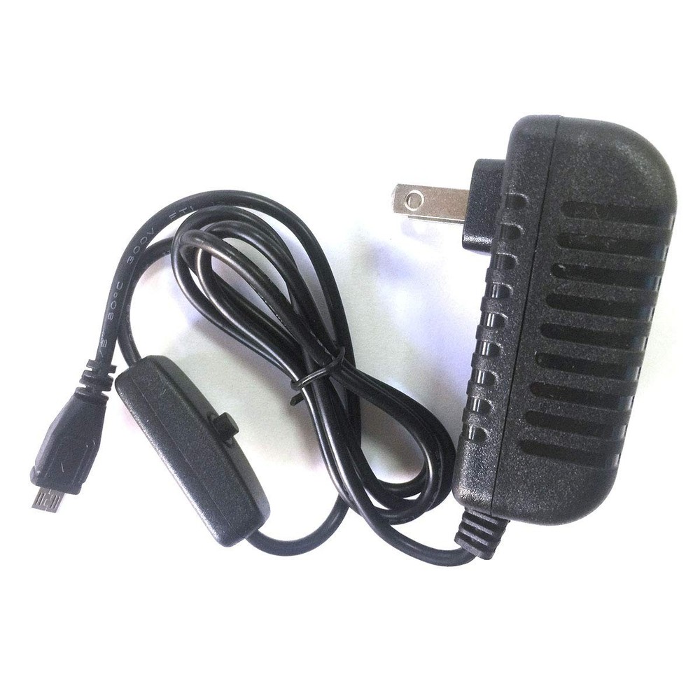 Raspberry pi power supply with switch - Pi 3 Model B B+ A+ black