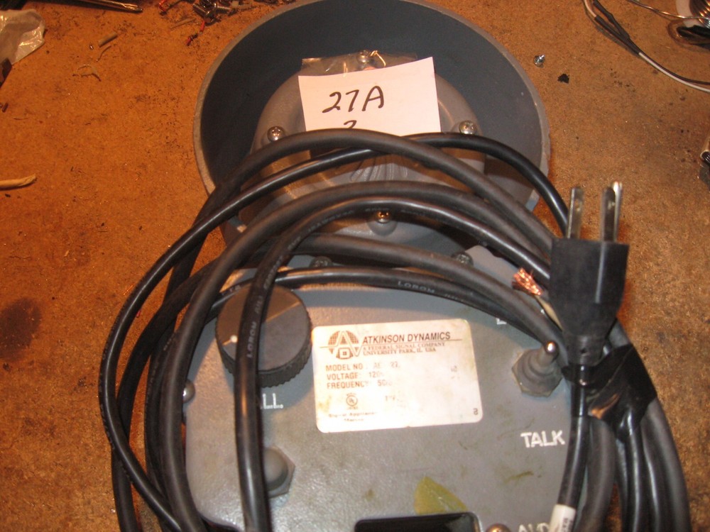 ATKINSON DYNAMICS INDUSTRIAL INTERCOM AD-27 A SERIES 'C'  # 3