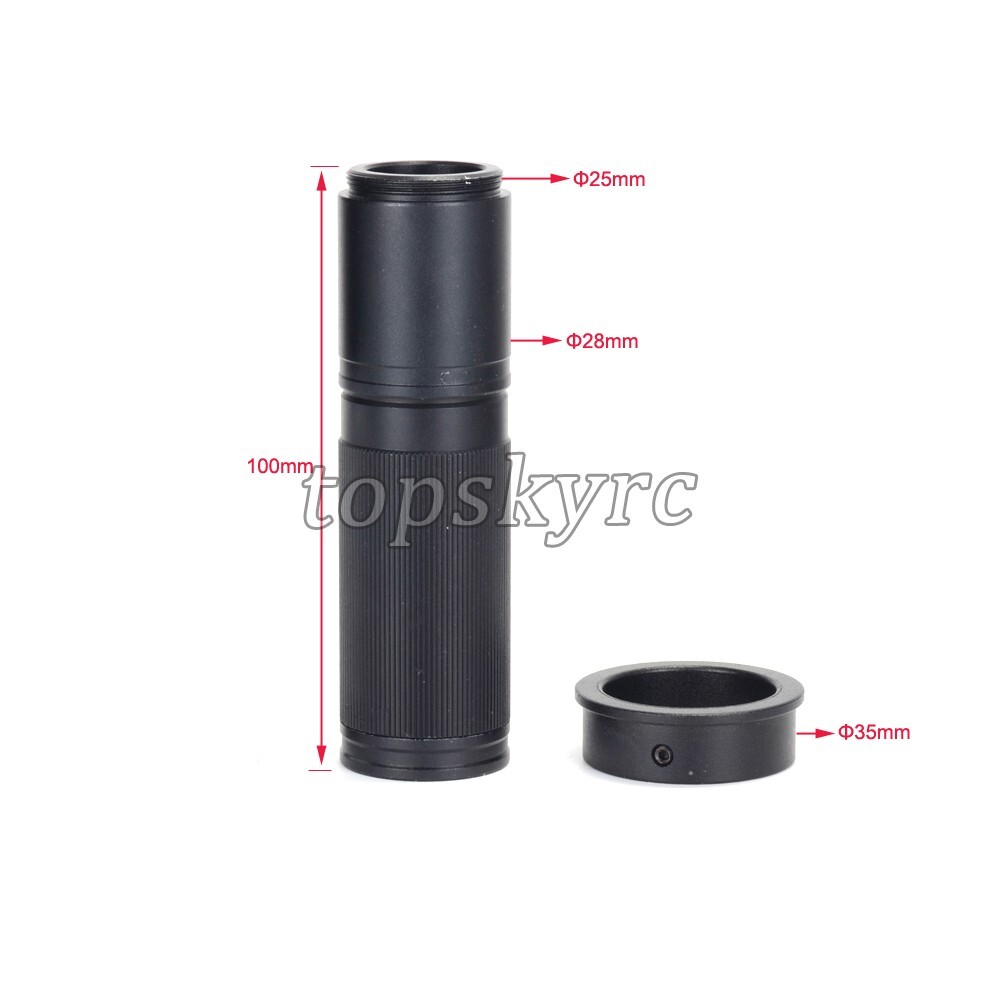 120X C Mount Zoom Lens C Mount Microscope Camera with Ring Adapter f/Microscope